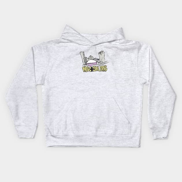 New Orleans Skyline Kids Hoodie by wesgentry